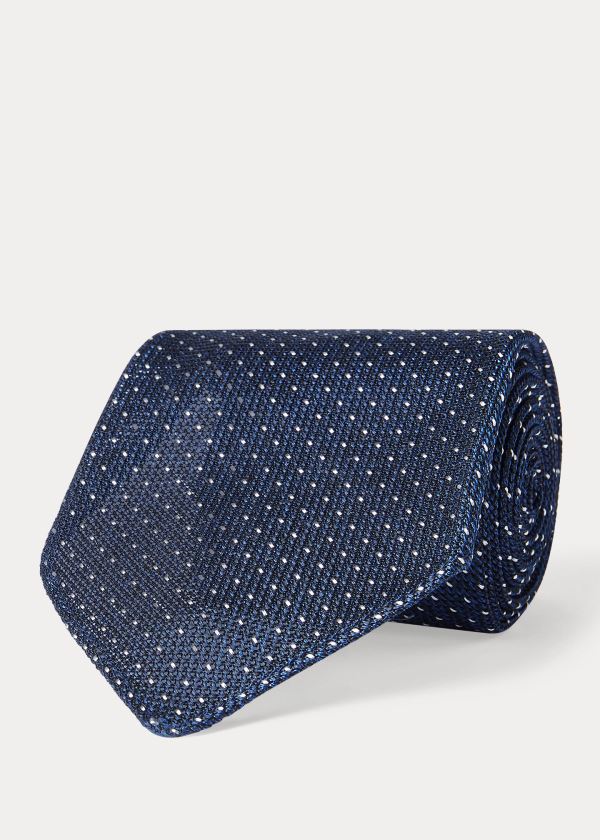Corbatas Ralph Lauren Hombre Azul Marino - Handmade Polka-Dot Silk - PTXCA0375